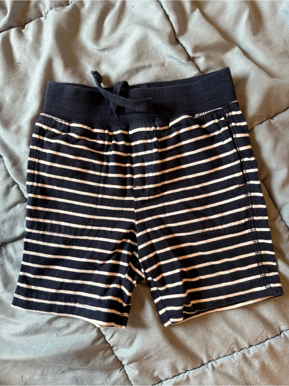 *BUNDLE*GAP Navy & White Striped Shorts, Tan dinosaur & blue Pull-On Shorts